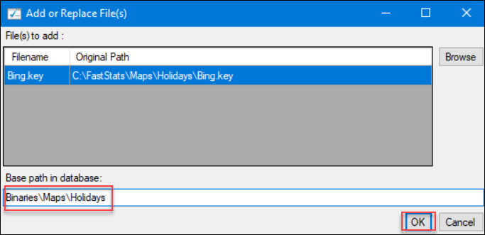 Binaries Maps base path Binaries Maps base path field